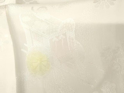 平和屋着物●振袖用長襦袢 無双仕立て 御所車花地紋 暈し染め 半衿刺繍 正絹 逸品 AABF9042cs