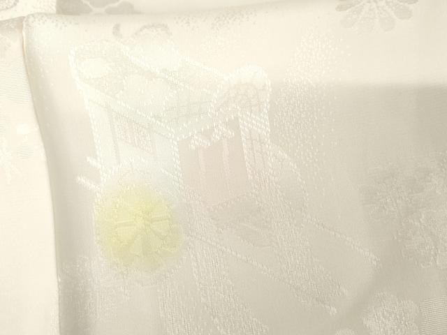 平和屋着物●振袖用長襦袢 無双仕立て 御所車花地紋 暈し染め 半衿刺繍 正絹 逸品 AABF9042cs