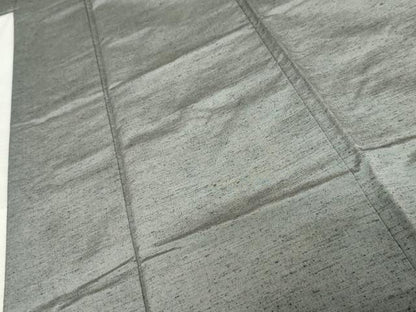 平和屋着物●男性　紬　アンサンブル　色無地　鼠色　羽裏：鷹　正絹　逸品　AABF9043cs