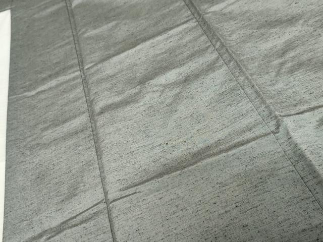平和屋着物●男性　紬　アンサンブル　色無地　鼠色　羽裏：鷹　正絹　逸品　AABF9043cs