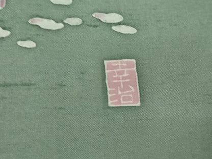 平和屋着物●石川県指定無形文化財 牛首紬 白山工房 手織り 本加賀友禅作家 岡本幸治 色無地 薄青色 証紙付き 正絹 逸品 未使用 AABF9052cs