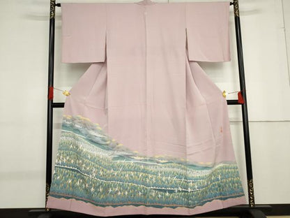 平和屋着物●本加賀友禅作家　百貫華峰　色留袖　飛鶴遠山風景樹林文　高島屋扱い　正絹　逸品　AABF9059cs