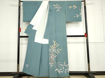 平和屋着物●本加賀友禅作家　中町博志　訪問着　枝花文　伊勢丹扱い　正絹　逸品　AABF9061cs