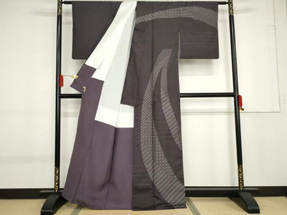 平和屋着物●訪問着　紬地　刺し子　吉祥文　ますいわ屋扱い　正絹　逸品　AABF9062cs
