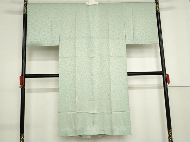 平和屋着物●長襦袢　単衣　更紗花唐草地紋　錆青磁色　京都きもの友禅　正絹　逸品　AABF9074cs