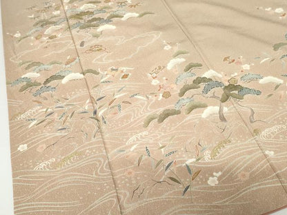 平和屋着物●訪問着 立波松竹梅文 金彩 正絹 逸品 AABF9079cs