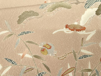 平和屋着物●訪問着 立波松竹梅文 金彩 正絹 逸品 AABF9079cs