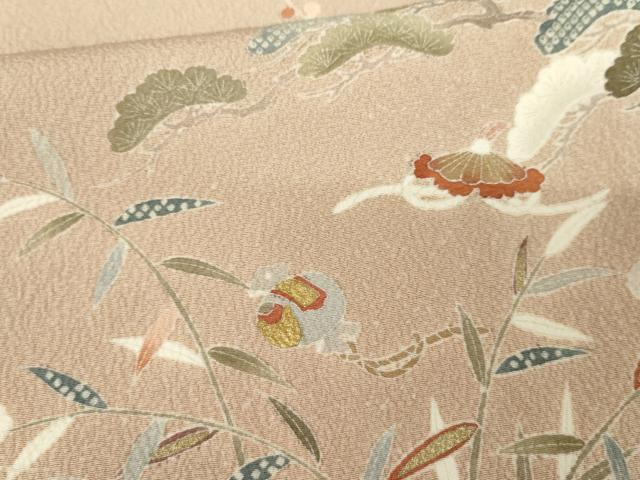 平和屋着物●訪問着 立波松竹梅文 金彩 正絹 逸品 AABF9079cs