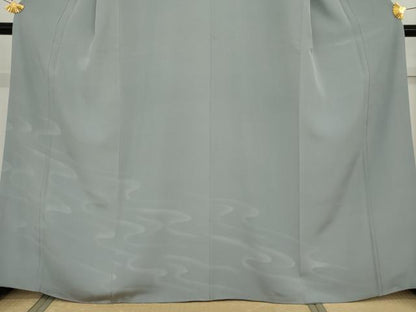 平和屋着物●豪華色留袖　流水文　秘色色地　　正絹　逸品　AABF9084cs