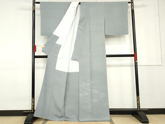 平和屋着物●豪華色留袖　流水文　秘色色地　　正絹　逸品　AABF9084cs