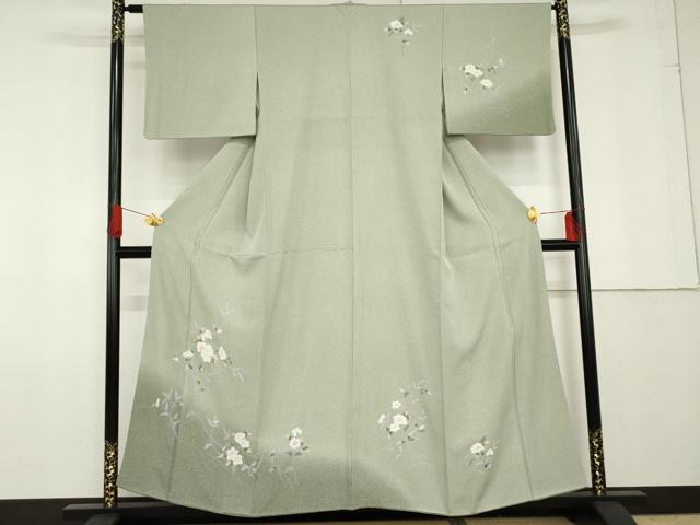 平和屋着物●訪問着　友禅　枝花文　暈し染め　正絹　逸品　AABF9091cs