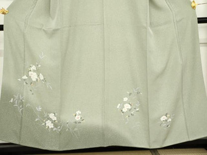 平和屋着物●訪問着　友禅　枝花文　暈し染め　正絹　逸品　AABF9091cs
