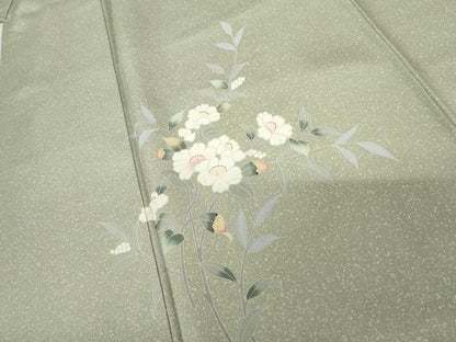 平和屋着物●訪問着　友禅　枝花文　暈し染め　正絹　逸品　AABF9091cs