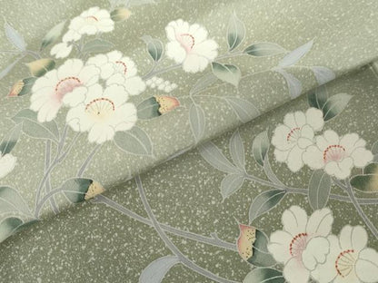 平和屋着物●訪問着　友禅　枝花文　暈し染め　正絹　逸品　AABF9091cs