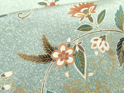 平和屋着物●訪問着　更紗花唐草文　暈し染め　金彩　正絹　逸品　AABF9093cs