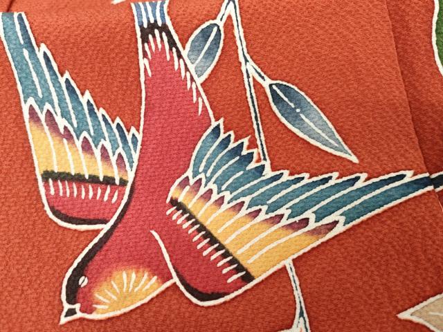 平和屋着物●訪問着　紅型　花鳥舞蝶文　暈し染め　正絹　逸品　AABF9096cs