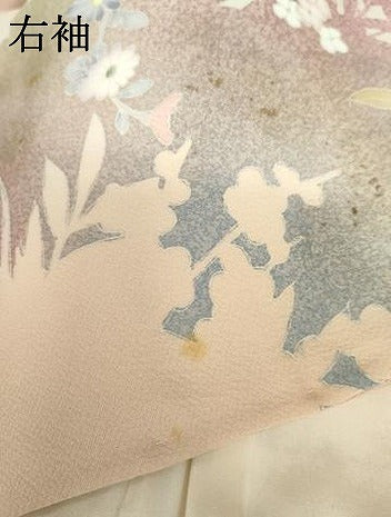 平和屋着物●訪問着　枝花文　暈し染め　金彩　正絹　逸品　未使用　AABF9101cs