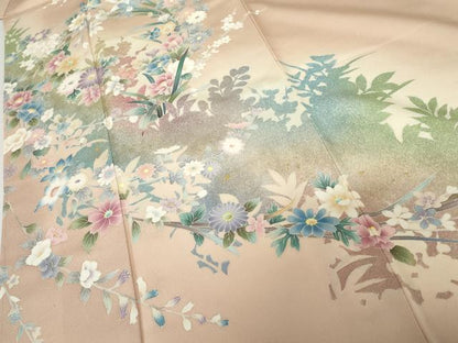 平和屋着物●訪問着　枝花文　暈し染め　金彩　正絹　逸品　未使用　AABF9101cs