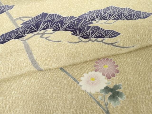 平和屋着物●田中勇吉の弟子 日本工芸会正会員 吉田喜八郎 訪問着 枝花に松 正絹 逸品 AABF9114cs