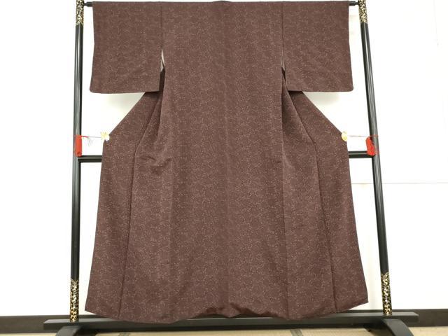 平和屋着物●上質な小紋 古代菊 鬼しぼ縮緬 正絹 逸品 AABF9115cs
