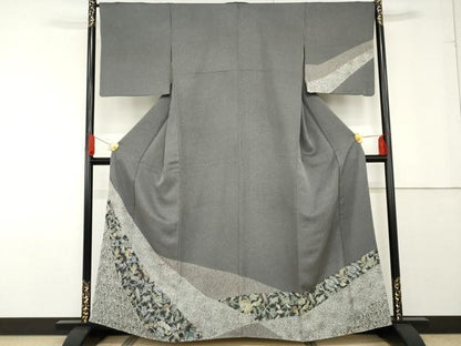 平和屋着物●訪問着　更紗花文　正絹　逸品　AABF9119cs