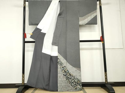 平和屋着物●訪問着　更紗花文　正絹　逸品　AABF9119cs