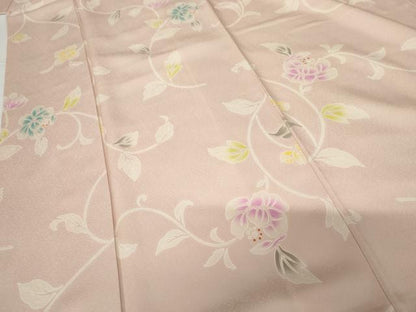 平和屋着物●上質な小紋　花唐草文　正絹　逸品　AABF9120cs