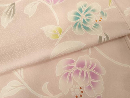 平和屋着物●上質な小紋　花唐草文　正絹　逸品　AABF9120cs