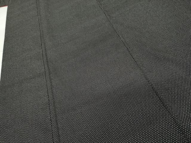 平和屋着物●本塩沢　蚊絣　黒地　正絹　逸品　AABF9121cs