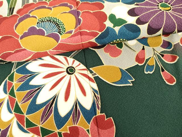 平和屋着物●豪華振袖 型染め 花毬吉祥文 暈し染め 正絹 逸品 AABF9122cs