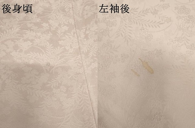 平和屋着物●上質な色無地　草花地紋　撫子色　正絹　逸品　AABF9131cs