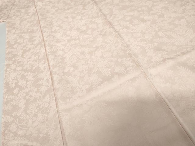 平和屋着物●上質な色無地　草花地紋　撫子色　正絹　逸品　AABF9131cs