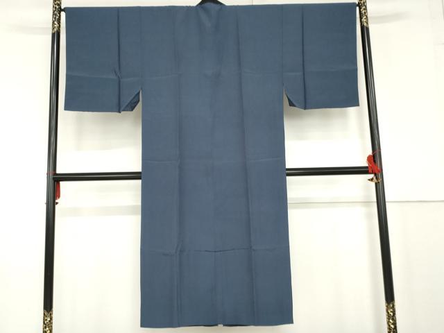 平和屋着物●男性　長襦袢　袷　色無地　青藍色　正絹　逸品　AABF9132cs