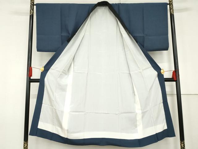平和屋着物●男性　長襦袢　袷　色無地　青藍色　正絹　逸品　AABF9132cs