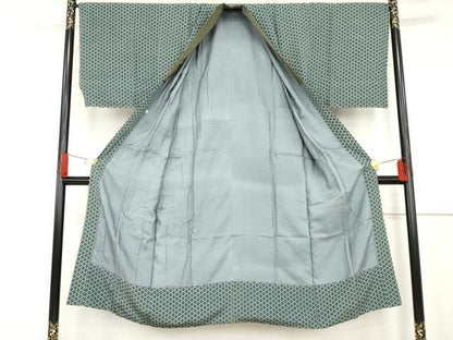 平和屋着物●男性　長襦袢　袷　松皮菱文　正絹　逸品　未使用　AABF9133cs