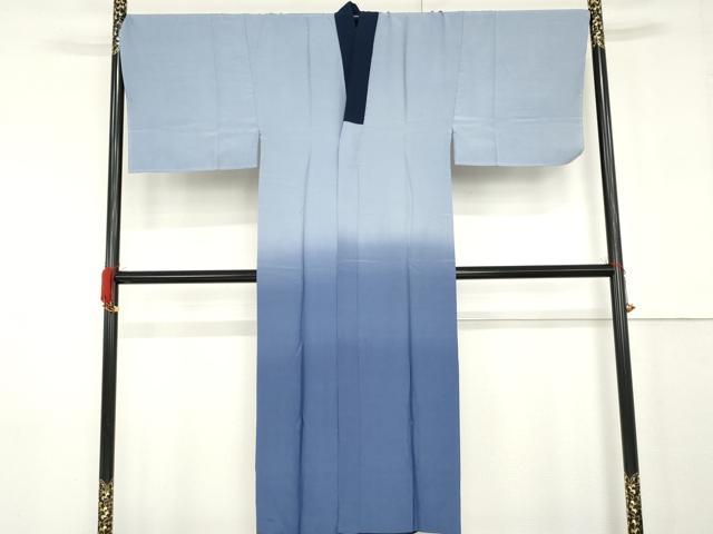 平和屋着物●男性　長襦袢　無双仕立て　手描き　風景松文　暈し染め　正絹　逸品　未使用　AABF9134cs