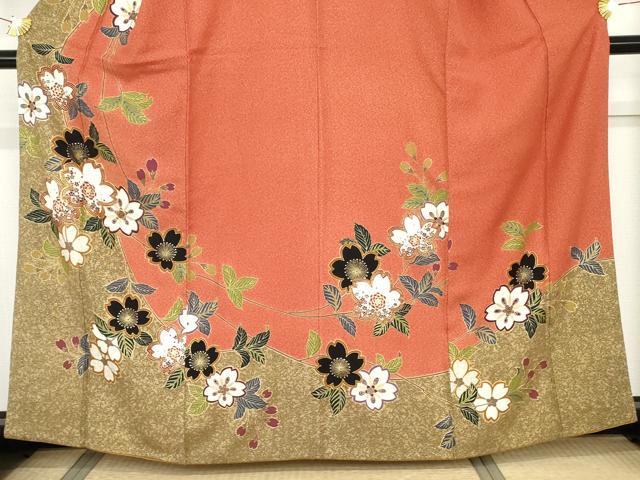 平和屋着物●訪問着 駒刺繍 桜 金彩 正絹 逸品 AABF9138cs