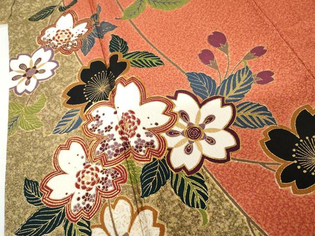 平和屋着物●訪問着 駒刺繍 桜 金彩 正絹 逸品 AABF9138cs