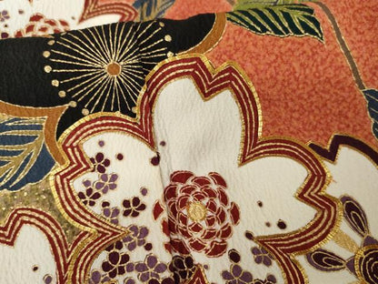 平和屋着物●訪問着 駒刺繍 桜 金彩 正絹 逸品 AABF9138cs