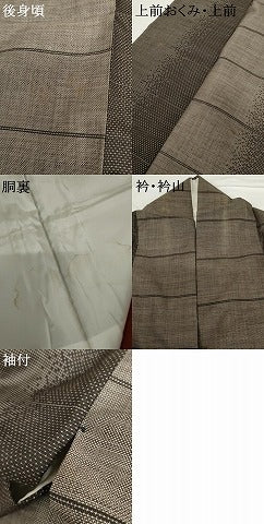 平和屋着物●本場大島紬 泥染め カタス9マルキ 霞横段間道 ますいわ屋扱い 正絹 逸品 AABF9139cs