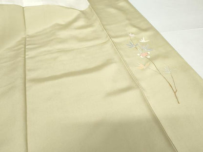 平和屋着物●訪問着　友禅　枝花文　暈し染め　正絹　逸品　AABF9140cs