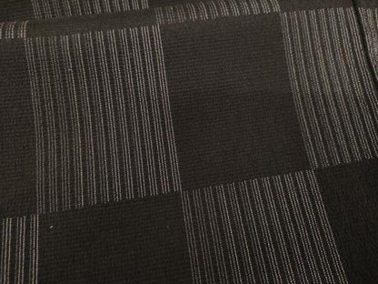 平和屋着物●お召　市松文様　こげ茶色　　正絹　逸品　未使用　AABF9144cs