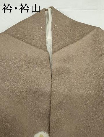 平和屋着物●上質な小紋 絞り 枝葉丸文 正絹 逸品 AABF9147cs