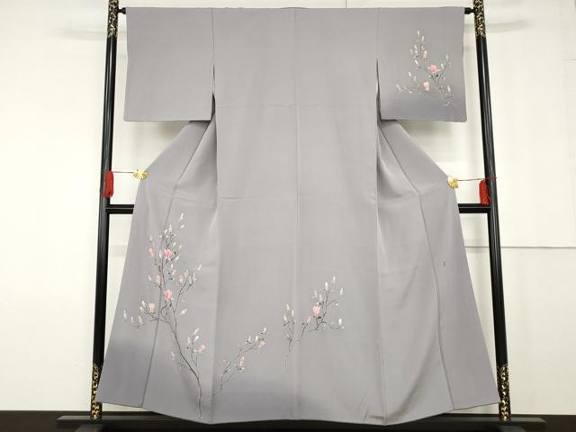 平和屋着物●訪問着 友禅 作家物 枝花文 暈し染め 正絹 逸品 AABF9151cs