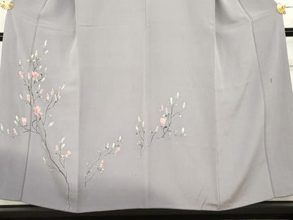 平和屋着物●訪問着 友禅 作家物 枝花文 暈し染め 正絹 逸品 AABF9151cs