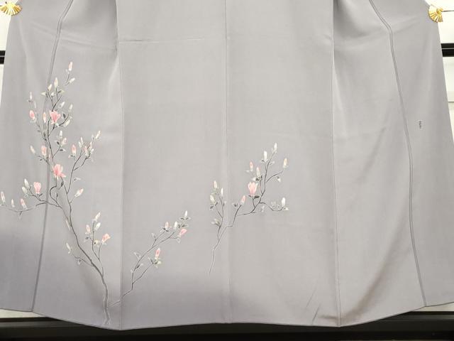 平和屋着物●訪問着 友禅 作家物 枝花文 暈し染め 正絹 逸品 AABF9151cs