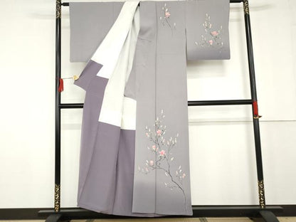 平和屋着物●訪問着 友禅 作家物 枝花文 暈し染め 正絹 逸品 AABF9151cs