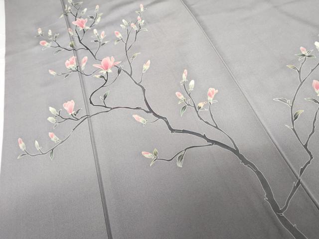 平和屋着物●訪問着 友禅 作家物 枝花文 暈し染め 正絹 逸品 AABF9151cs