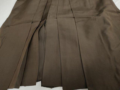 平和屋着物●男性　馬乗り袴　縞　正絹　逸品　AABF9152cs