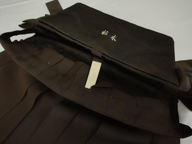 平和屋着物●男性　馬乗り袴　縞　正絹　逸品　AABF9152cs
